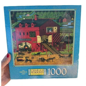 Charles Wysocki Caleb's Buggy Barn 1000‎ PC Hasbro Milton Complete Puzzle
